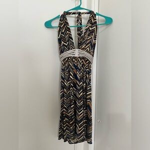 Sky 100% Silk Halter Rhinestone Mini Dress Tunic Y2K Medium $249